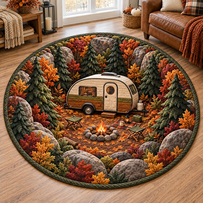 Autumn Campfire Quilted Round Mat NCU0TV2160