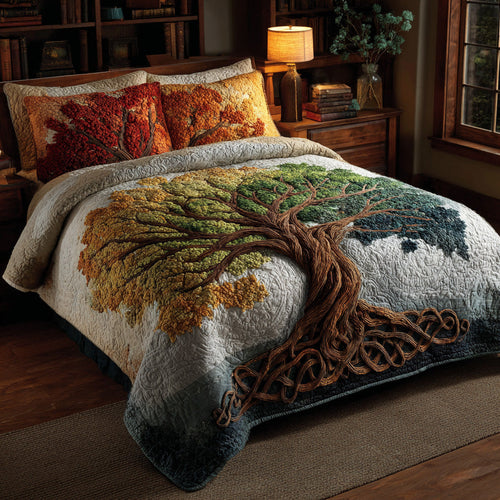 Autumn Canopy 3-Piece Quilted Bedding Set NCU0VL3061