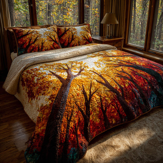 Autumn Canopy 3-Piece Quilted Bedding Set NCU0VL3633