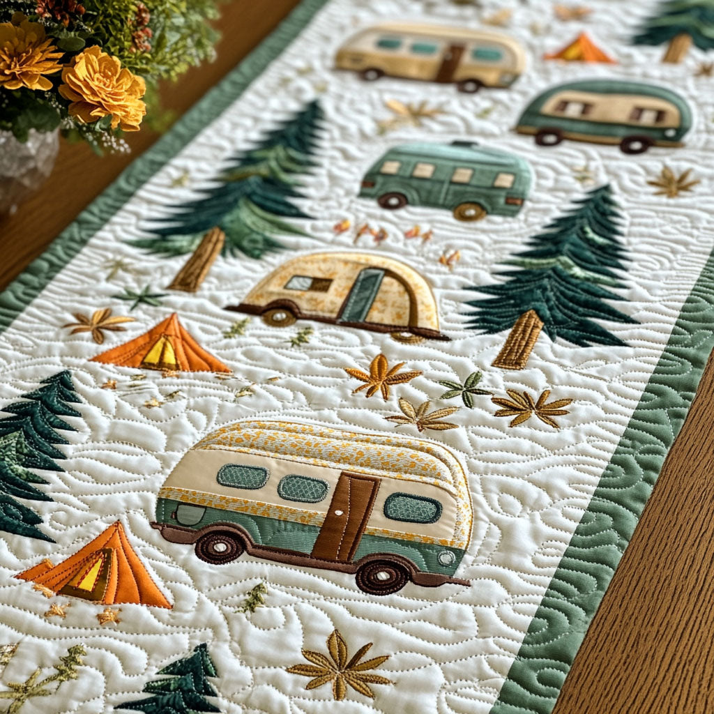 Autumn Caravan Quilted Table Runner NCU0NT5086