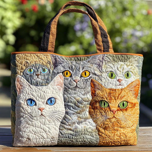 Autumn Cat Quilted Tote Bag NCU0DK9386