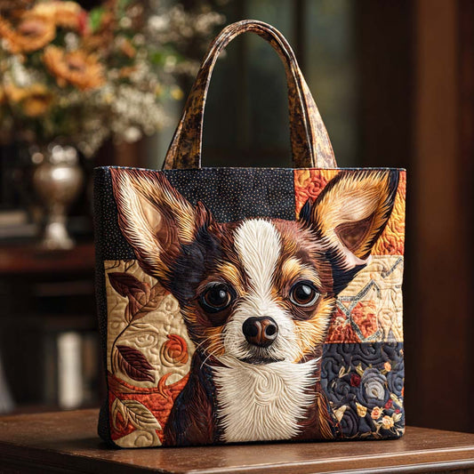 Autumn Chihuahua Quilted Tote Bag NCU0NT9803