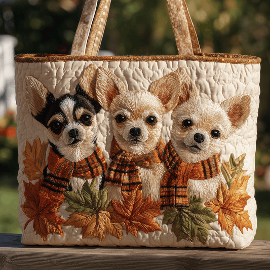 Autumn Chihuahua Quilted Tote Bag NCU0TH2777