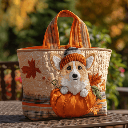 Autumn Corgi Parade Quilted Tote Bag NCU0TH2774