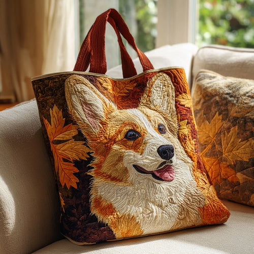 Autumn Corgi Quilted Tote Bag NCU0HH1132