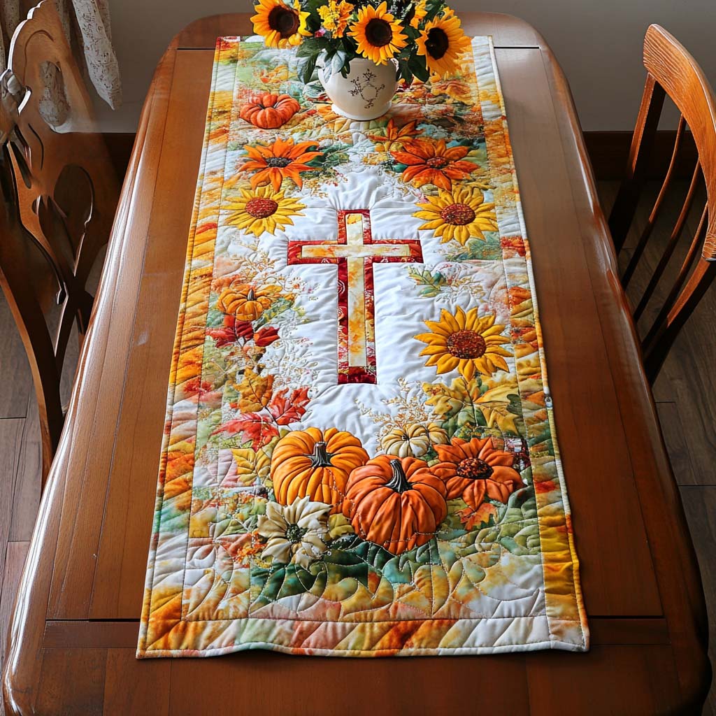 Autumn Crosslight Quilted Table Runner NCU0NT9013