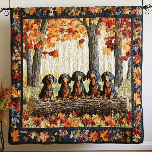 Autumn Dachshund Quilted Blanket NCU0DK9275
