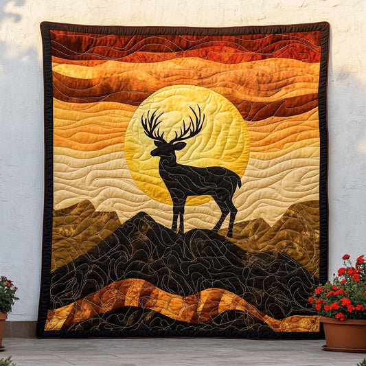 Autumn Deer Trail Quilted Blanket NCU0NT8112