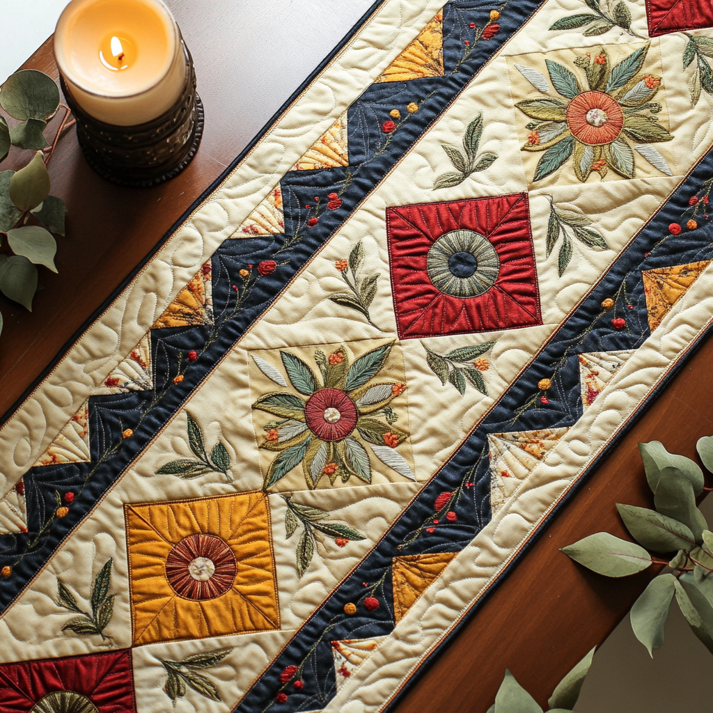Autumn Delight Quilted Table Runner NCU0VH4017