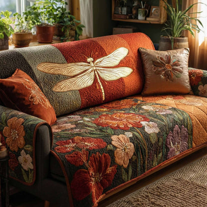 Autumn Dragonfly Quilted Sofa Cover NCU0XD2348