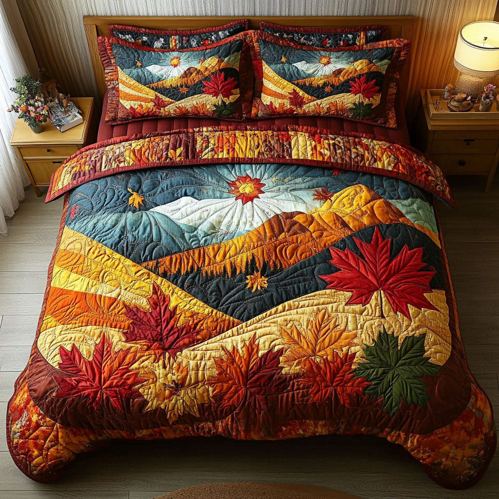 Autumn Dreams 3-Piece Quilted Bedding Set NCU0PT7792