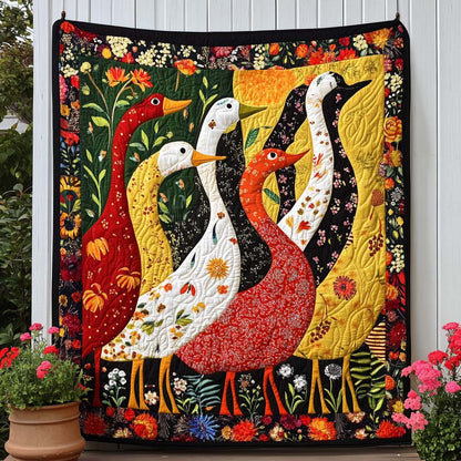 Autumn Duck Dance Quilted Blanket NCU0NT8242