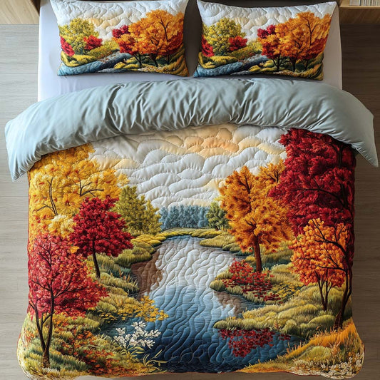 Autumn Echoes 3-Piece Quilted Bedding Set NCU0NT8529