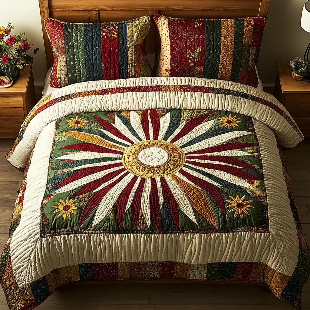 Autumn Elegance 3-Piece Quilted Bedding Set NCU0VL945