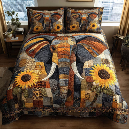 Autumn Elephant 3-Piece Quilted Bedding Set NCU0DK12042