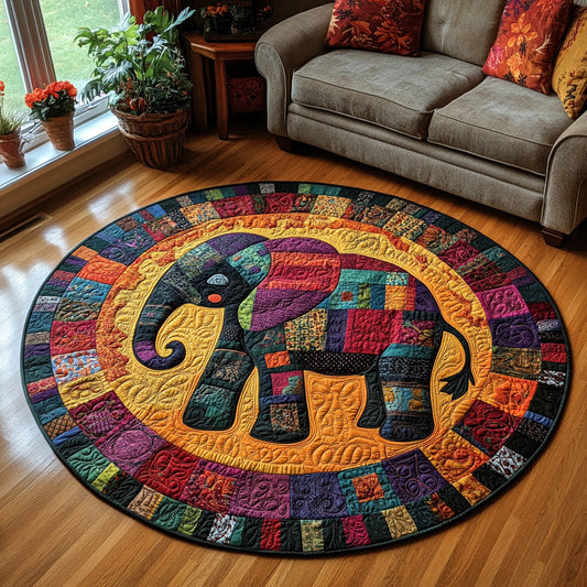 Autumn Elephant Quilted Round Mat NCU0DV6681