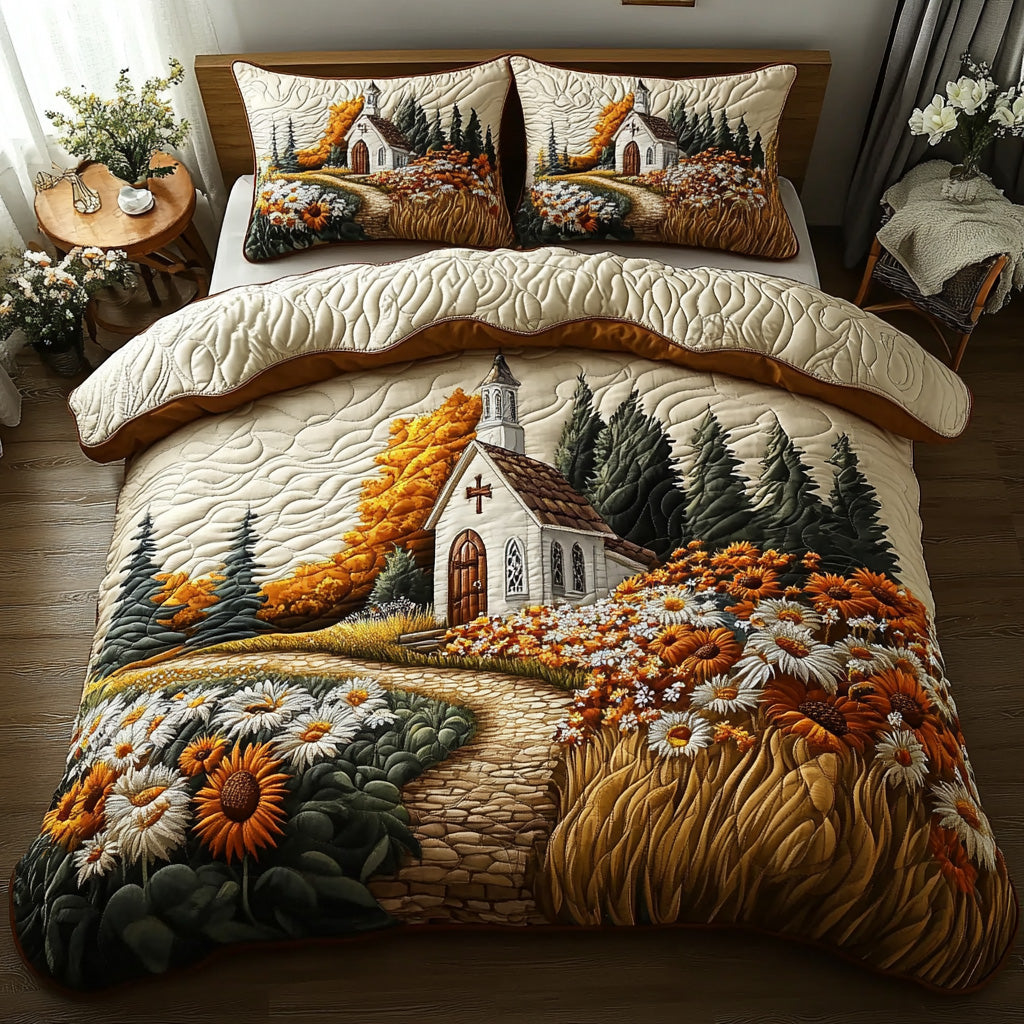 Autumn Faith 3-Piece Quilted Bedding Set NCU0DV6563