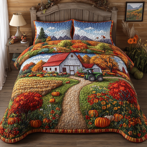 Autumn Farm 3-Piece Quilted Bedding Set NCU0DK9408