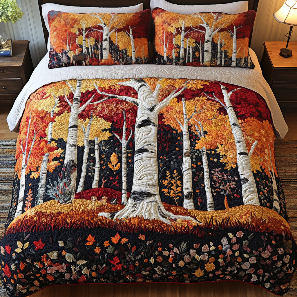 Autumn Forest 3-Piece Quilted Bedding Set NCU0DK9400
