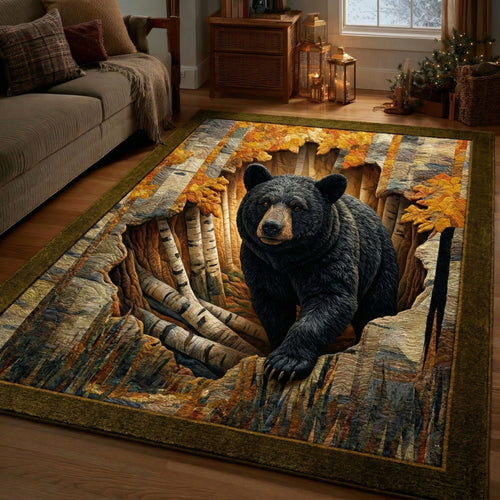 Autumn Forest Bear Area Rug NCU0NT12437
