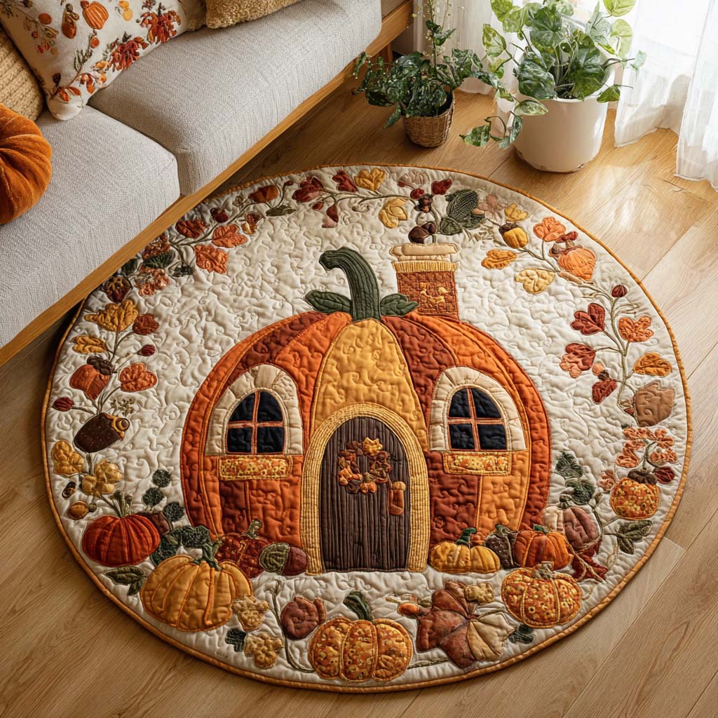 Autumn Forest Charm Quilted Round Mat NCU0TD050