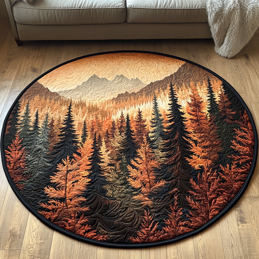 Autumn Forest Quilted Round Mat NCU0DV5404