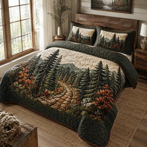 Autumn Forest Trail 3-Piece Quilted Bedding Set NCU0DV10067