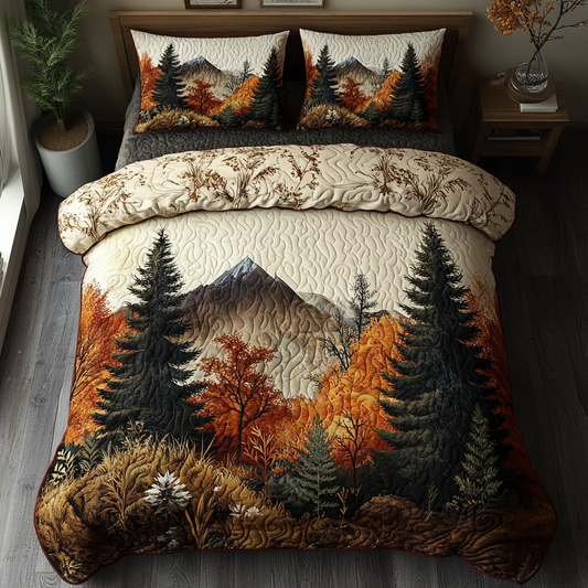 Autumn Forest Trail 3-Piece Quilted Bedding Set NCU0DV5308