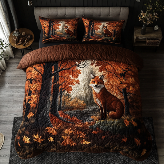 Autumn Fox 3-Piece Quilted Bedding Set NCU0DK9495
