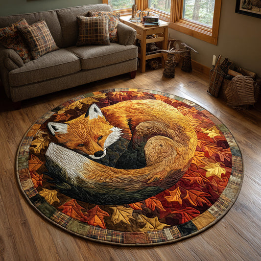 Autumn Fox Quilted Round Mat NCU0DV7875