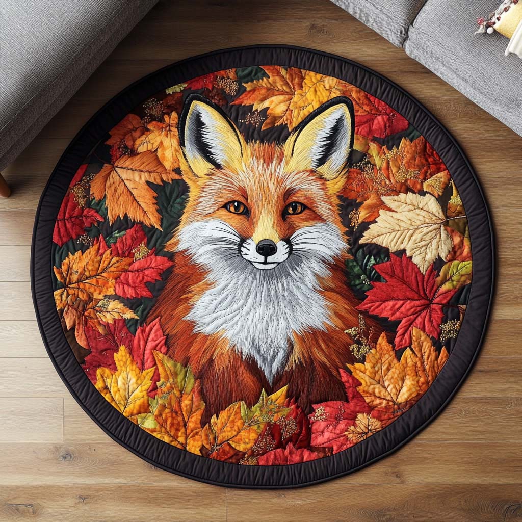 Autumn Fox Quilted Round Mat NCU0NT9531