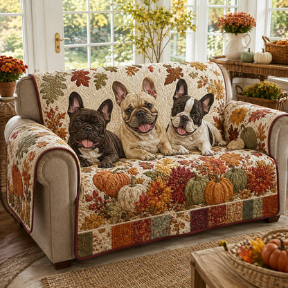 Autumn Frenchie Blossom Quilted Sofa Cover NCU0HH2108