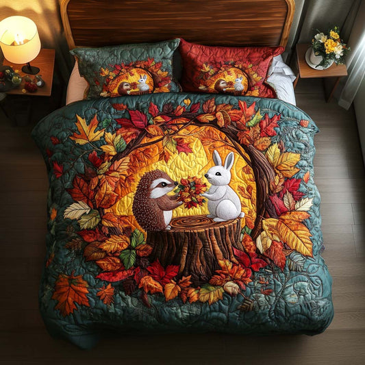 Autumn Friends 3-Piece Quilted Bedding Set NCU0NT8646