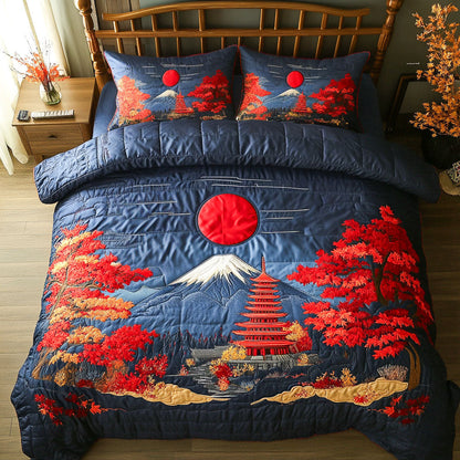 Autumn Fuji Glow 3-Piece Quilted Bedding Set NCU0NT7379