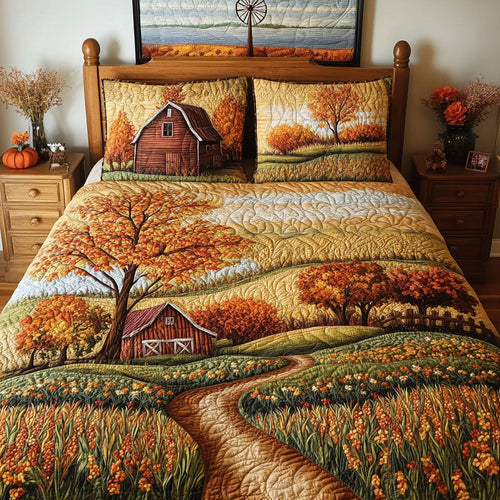 Autumn Garden 3-Piece Quilted Bedding Set NCU0PT7776