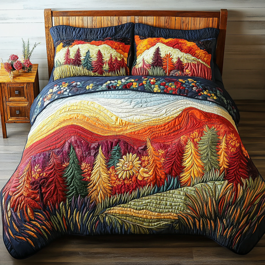 Autumn Glow 3-Piece Quilted Bedding Set NCU0VL2828