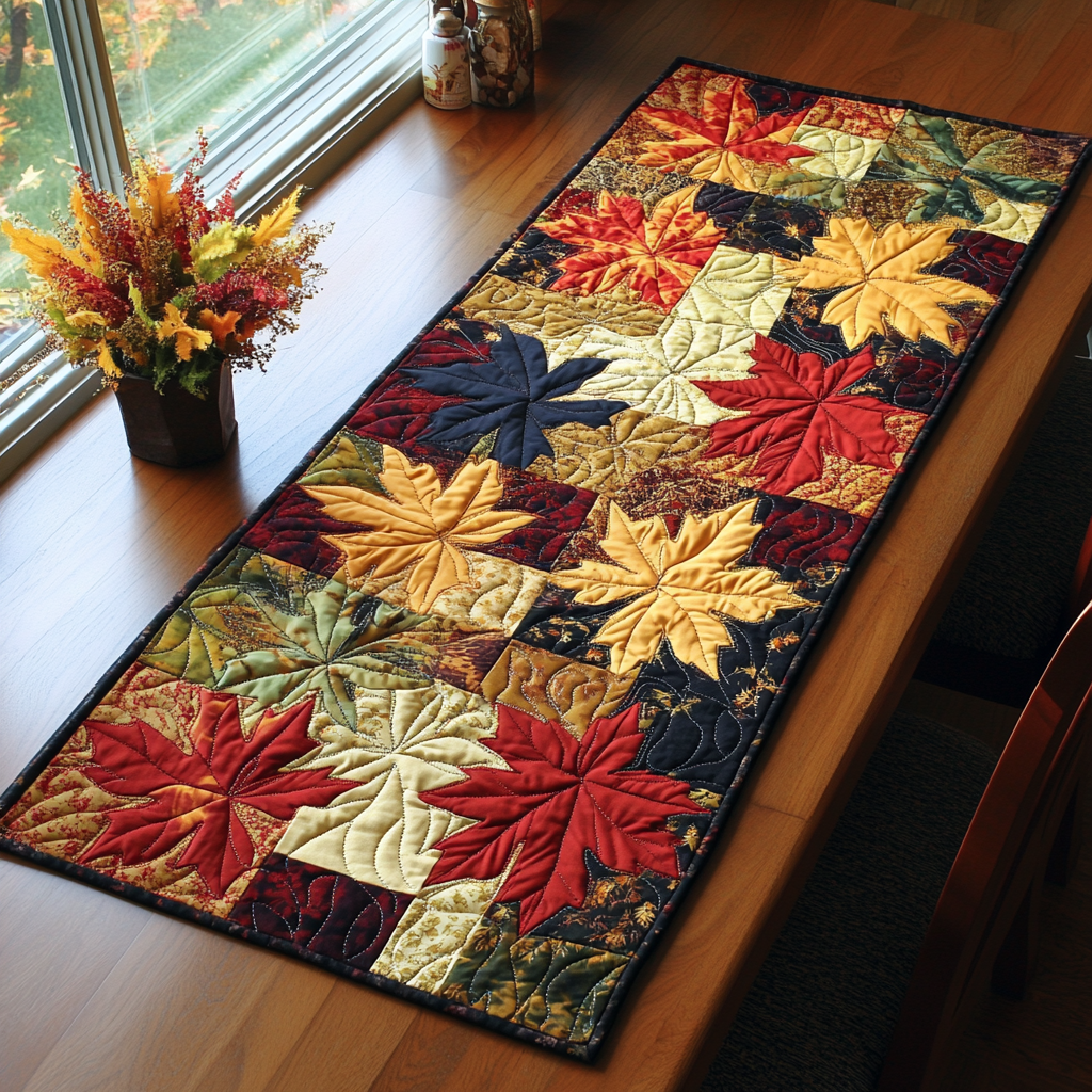 Autumn Glow Quilted Table Runner NCU0DK8672