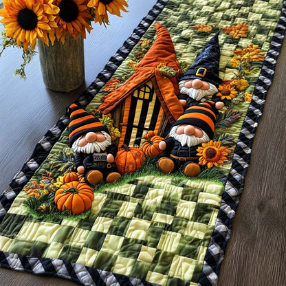 Autumn Gnome Parade Quilted Table Runner NCU0NT9120