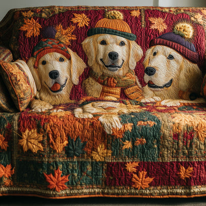 Autumn Golden Quilted Sofa Cover NCU0TD2162