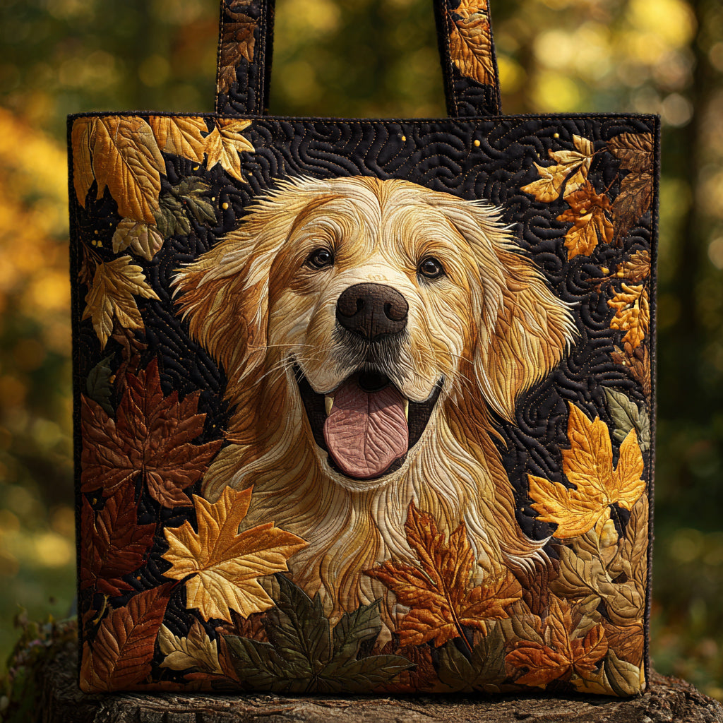 Autumn Golden Retriever Quilted Tote Bag NCU0HH159