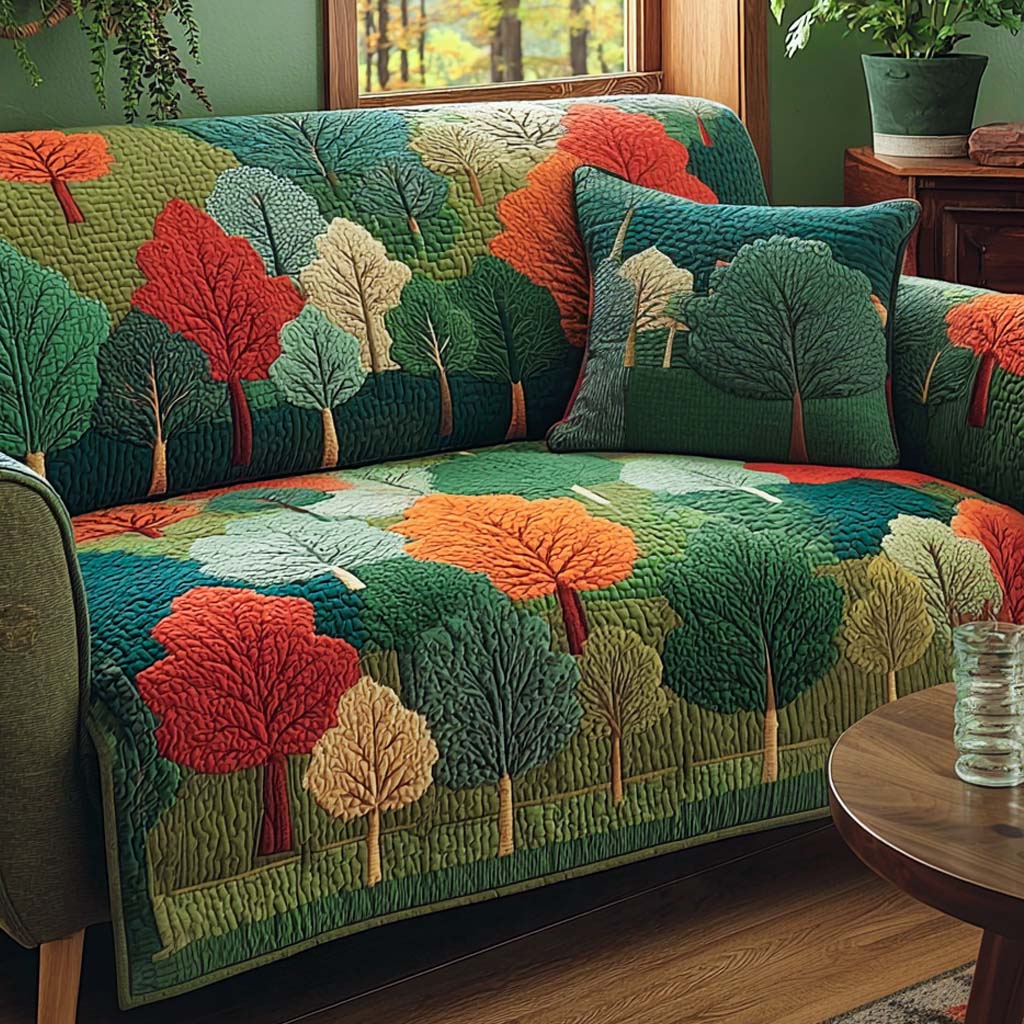 Autumn Grove Quilted Sofa Cover NCU0XD1094