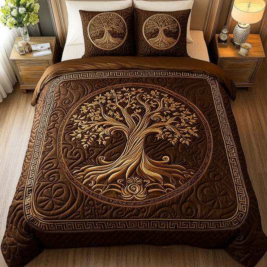 Autumn Harmony 3-Piece Quilted Bedding Set NCU0NT9633