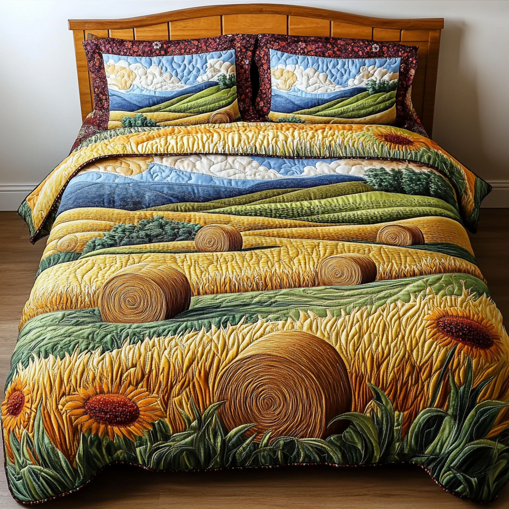 Autumn Harvest 3-Piece Quilted Bedding Set NCU0DK6256