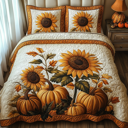 Autumn Harvest 3-Piece Quilted Bedding Set NCU0DV2042