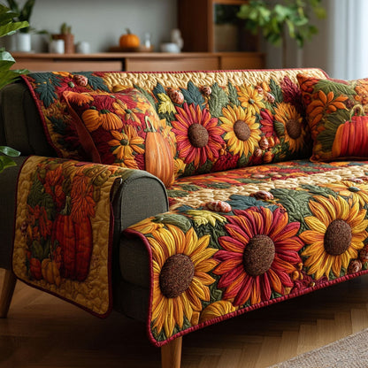 Autumn Harvest Quilted Sofa Cover NCU0TV541