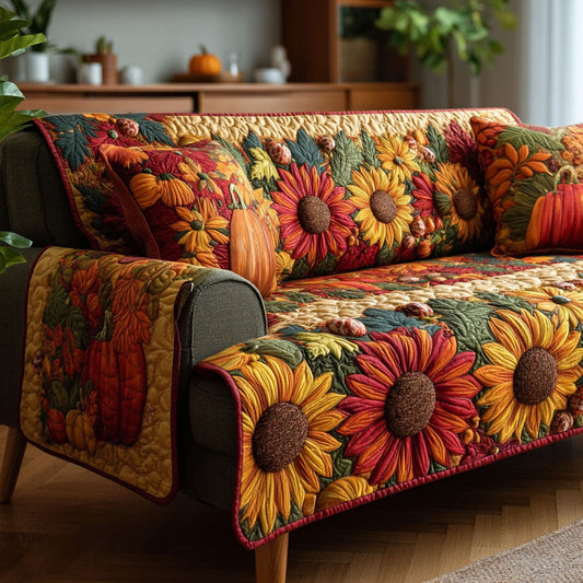 Autumn Harvest Quilted Sofa Cover NCU0TV541