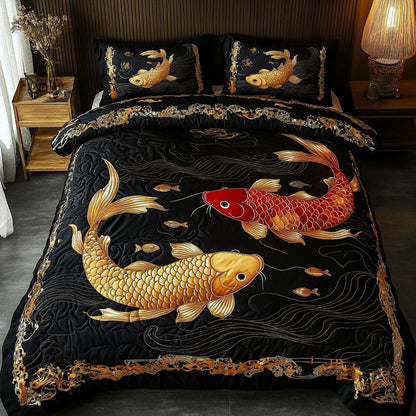 Autumn Koi 3-Piece Quilted Bedding Set NCU0NT6377