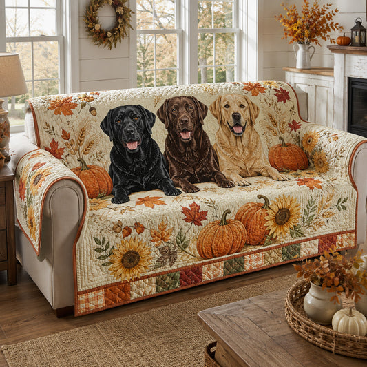 Autumn Labrador Retriever Quilted Sofa Cover NCU0HH2102