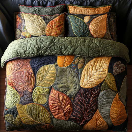 Autumn Leaf 3-Piece Quilted Bedding Set NCU0DK7985