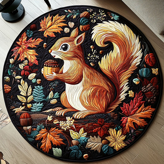 Autumn Leaf Adventures Quilted Round Mat NCU0PT7863